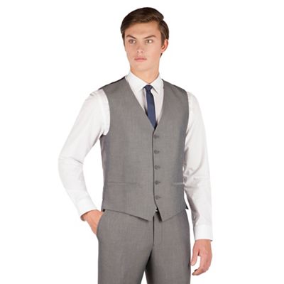 Red Herring Silver grey tonic 5 button slim fit suit waistcoat